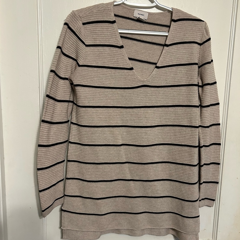 Old Navy Beige Striped Sweater